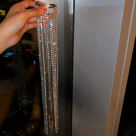 Gold Rhinestone Hair Tassel Accessory - Picture 3 of 5